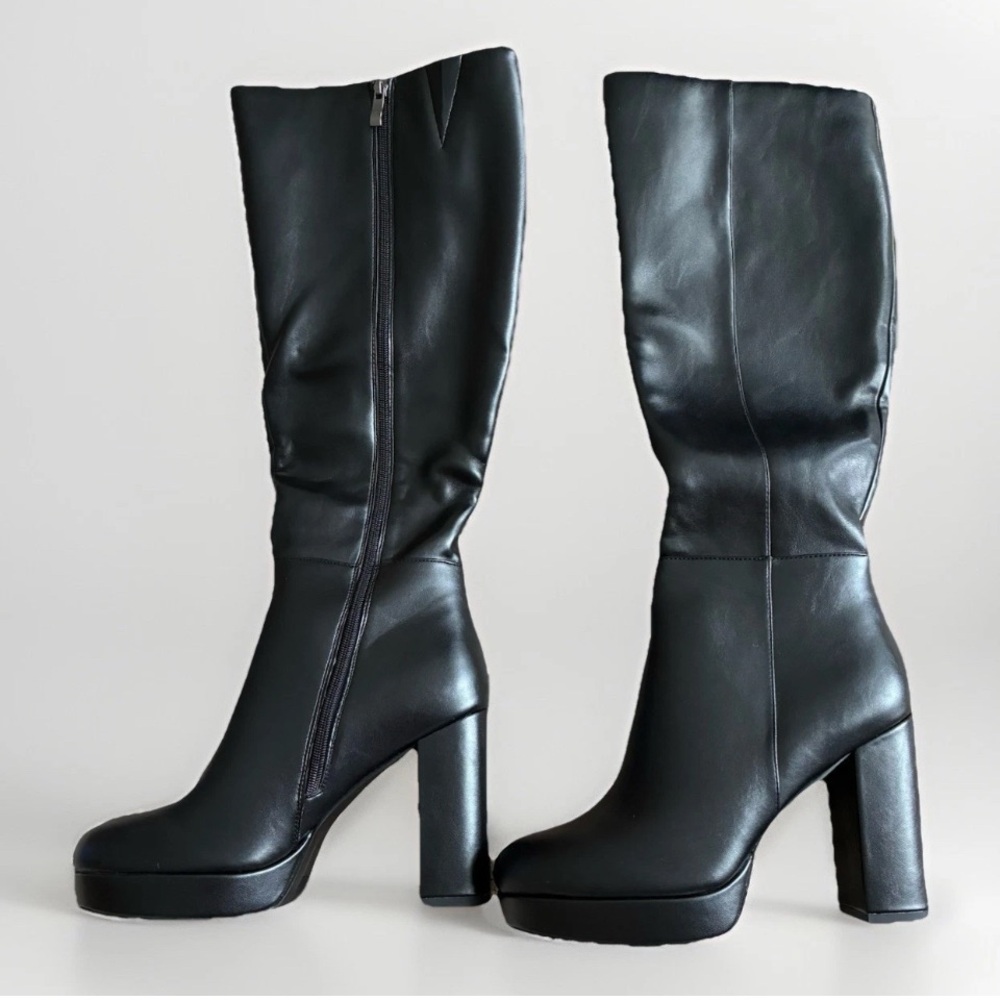 Zhsrin Platform Knee High Black Boots size 11